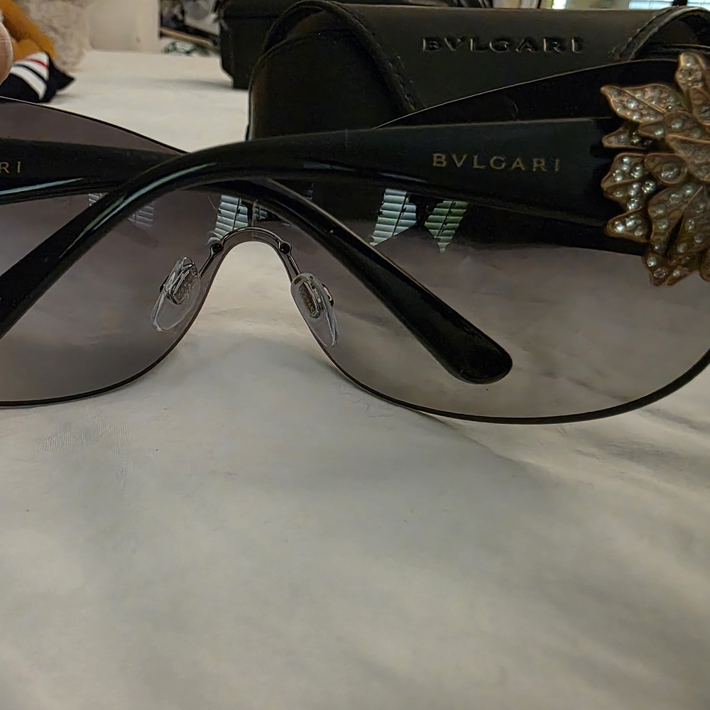Bulgari Black Sunglasses with Gold Accent
